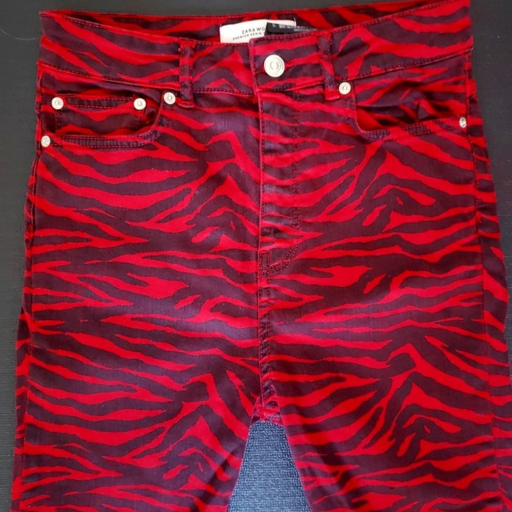 ZARA Premium Denim Collection - Zebra Print Jeans